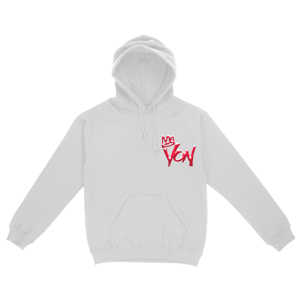 Top of The World Hoodie White – KING VON OFFICIAL MERCH